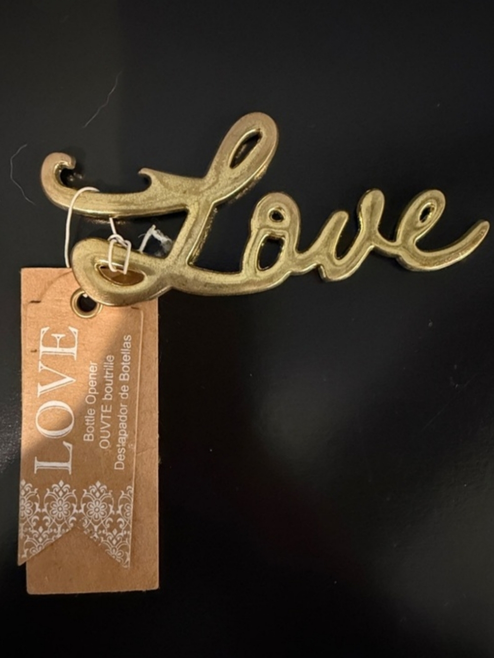 Love Script Wall Decor Bottle Opener - Gold-tone